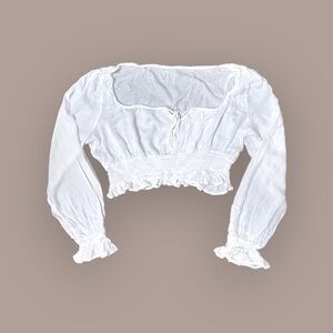 Garage Medium White Cropped Blouse